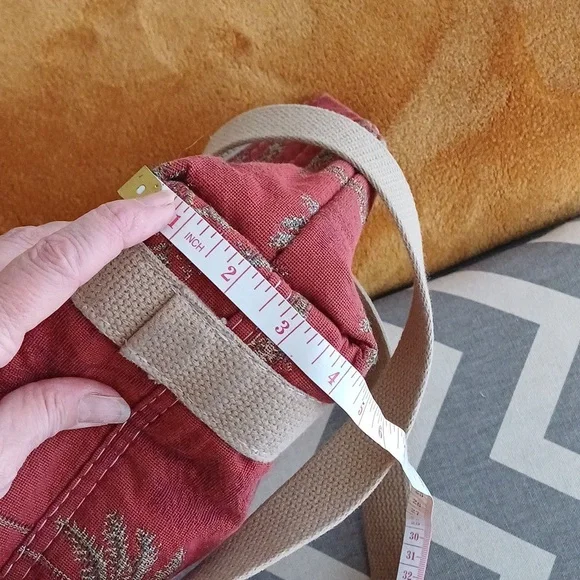 🔥🔥Bonnie Bag Upholstery palm trees vintage knitting needle point storage tote - Picture 14 of 16